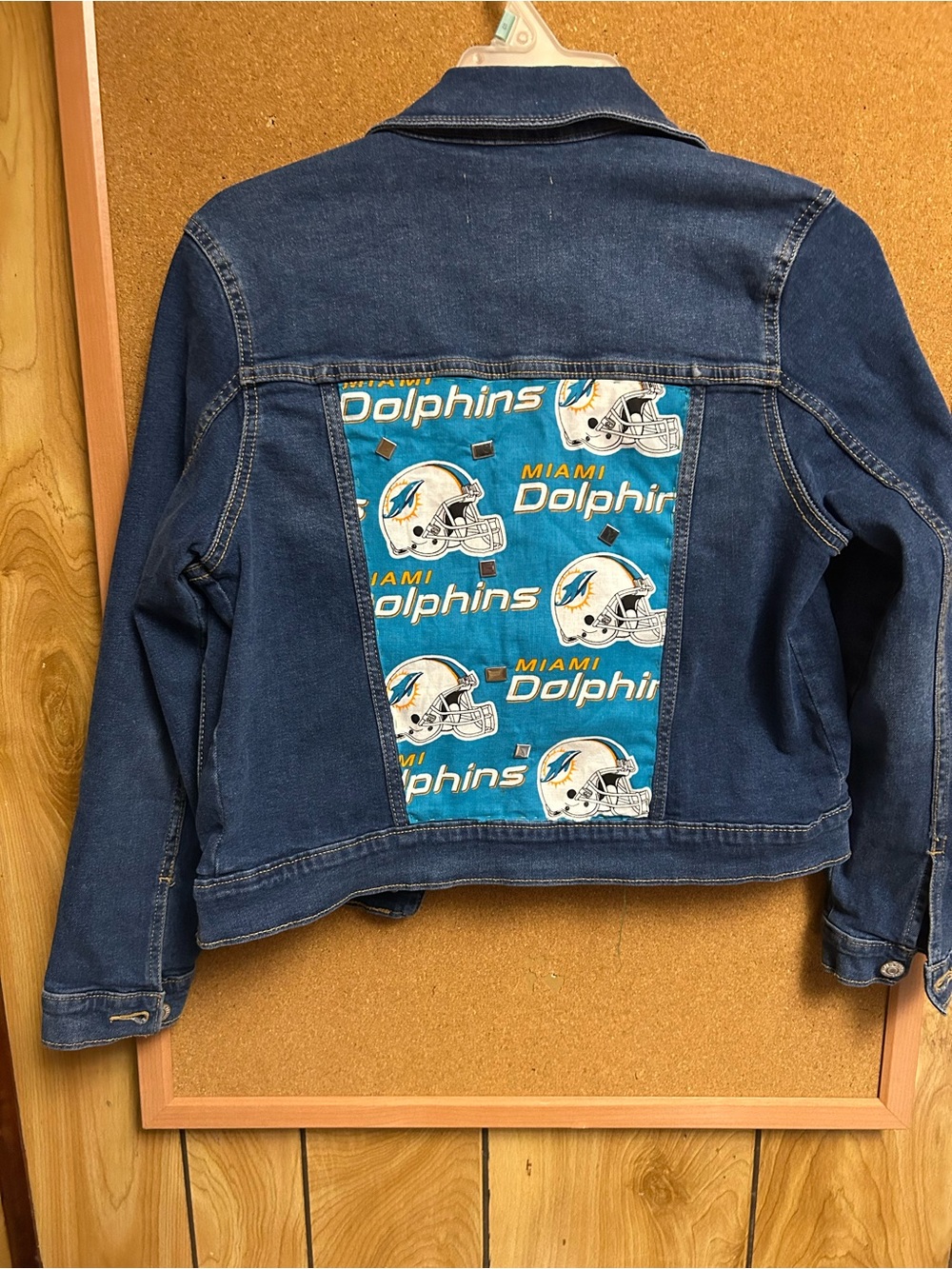 GAP Denim Jacket with Miami Dolphins Patch - Blue